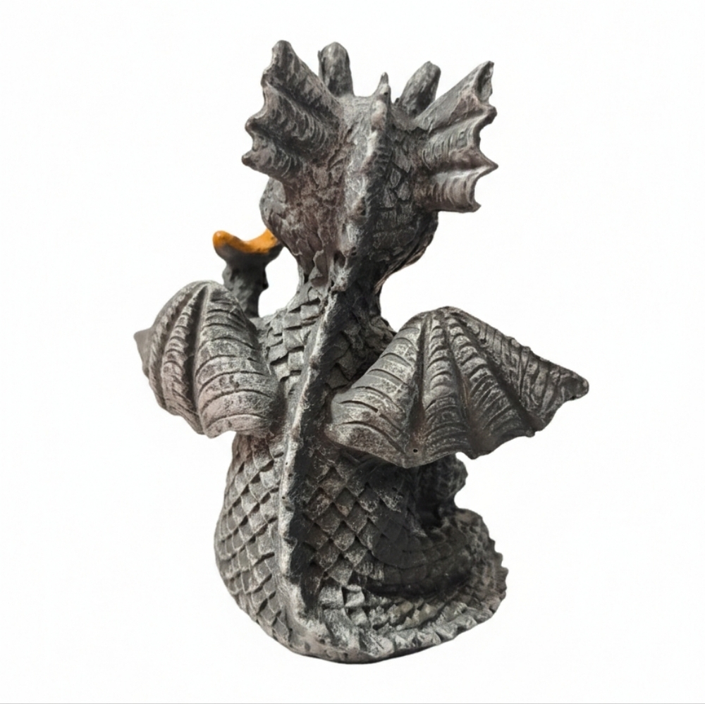 NEW Dragon Figurine with Book &  Butterfly Shelf Decor - Picture 4 of 6